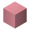 Brown cube icon, isometric style