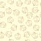 Brown cupcake sketch on the beige seamless pattern