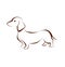 Brown dachshund drawing silhouette