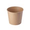 Brown disposable paper bucket isolated on a white background