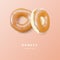 Brown donut isolated on light background. Colorful chocolate donuts. Various glazed doughnuts. Vector illustration