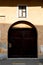 brown door europe italy in the milano old brick terrac