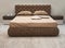 Brown double bed