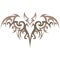 Brown drawn bat by various lines. Celtic Gothic style. Design can be used for logo