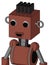 Brown Droid With Box Head And Happy Mouth And Two Eyes And Pipe Hair