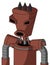 Brown Droid With Cylinder-Conic Head And Round Mouth And Angry Eyes And Three Dark Spikes