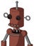 Brown Droid With Cylinder Head And Pipes Mouth And Red Eyed And Single Antenna