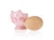 Brown easter egg and pink pig-cup