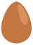 Brown egg icon. Raw or boiled fresh shell product