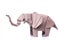 Brown elephant origami figurine