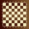 Brown empty chess board. Concept of graphic vector illustration. Art design checkered, checkerboard or chessboard