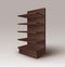 Brown Exhibition Stand Shop Rack with Shelves