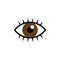 Brown eye with eyelashes icon