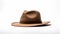 Brown Fedora Hat Isolated On White Background