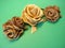 Brown felt roses