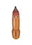 Brown felt tip pen. Cheerful cute cartoon character. Good mood. Character with a smile. Stationery for drawing and