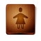 Brown Female icon isolated on white background. Venus symbol. The symbol for a female organism or woman. Wooden square