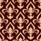 Brown fleur-de-lis seamless floral pattern