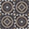 Brown floor with wooden texture. Netting. Ethnic boho ornament. Geometry. Seamless pattern.