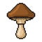 Brown forest mushroom pixel art on white background