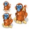 Brown funny monkey with blue face. Vector