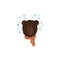 Brown Furry Bear Head Showing Facial Expression of Gladness Vector Illustration