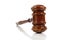 Brown gavel on a white background