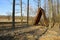 Brown gazebo in the forest at roadside