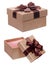 Brown gift cardboard present box isolated