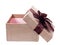 Brown gift cardboard present box isolated