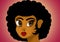 Brown girl digitally illustrated cartoon