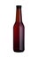 Brown glass beer bottle with black cap with dew