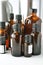 Brown glass bottles for cosmetic lotions, serums, oils