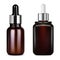 Brown glass dropper bottle for cosmetic oil, serum