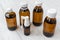 Brown glass small medical bottles