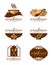 :Brown and gold arabian cuisine logo vector set design