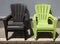 Brown and Green Adirondack Chairs