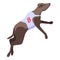 Brown greyhound icon isometric vector. Animal pet