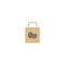 Brown grocery paper bag with coffee beans. disposable cardboard bag with coffee