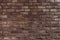Brown grunge brick wall background. Texture and wallpaper concept. Material and construction theme. Dark room tone film
