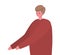 Brown hair man cartoon with red pullover vector design