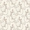 Brown hand drawn Spinosaurus in egg seamless pattern. Gender Neutral Jurassic dinosaur fossil silhouette for baby