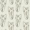 Brown hand drawn Spinosaurus fossil bones dinosaur seamless pattern. Gender Neutral Jurassic silhouette for baby nursery