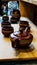 Brown handcrafted clay teapot set