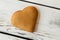 Brown heart shaped biscuit.