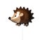 Brown hedgehog metallic balloon isolated on a white