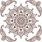 Brown Henna Flower Pattern Spiritual Illustration 2