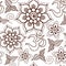 Brown Henna Flowers and Om Repeating Pattern Illustration 1