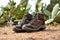 Brown hiking boots i