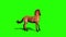 Brown Horse Dies Animals Green Screen Side 3D Rendering Animation